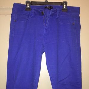 Royal Blue Cropped Skinny Jeans.